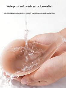 1件新款女士硅胶粘性提拉文胸 – 隐形细肩带聚拢设计，完美搭配婚纱和露背礼服 - 咖啡棕 - 查看 3