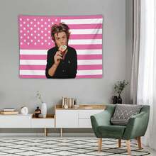Pink American Steve Harrington Flag - Joe Keery Tapestry – Stranger Wall Ths Art – Aesthetic Bedroom Dorm Decor – Gift For Movie Fans - 彩色 - 查看 5