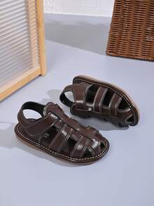 Kids' Classic Fisherman Sandals – Adjustable Ankle Strap, Durable Faux Leather Upper, Closed Toe Design, Non-Slip Sole For Toddler Kids Summer Footwear - Chocolate Brown - View 4