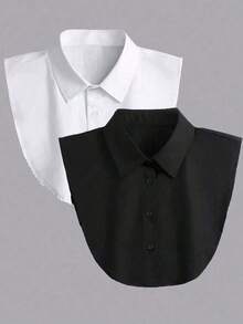 2pcs/1pc Detachable Dickey Collar For Women Shirt - White - View 8