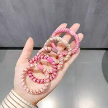 5条纯色休闲涤纶纤维弹力发圈，加厚马尾发圈，简约发饰 - 彩色 - 查看 12