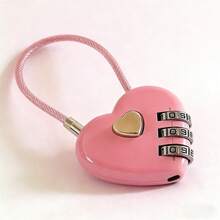 Multi-Functional Heart Lock Suitcase Luggage Travel Backpack Lock For School Gym Locker Sports Locker TSA Set Your Own Combination Luggage Lock TSA Approved Lock For Luggage Backpacks Gym Lockers Travel Essentials Portable For Dorm School Supplies For Travel Backpack Travel Bag Luggage Suitcase Travel Gear Gym Equipment - Black - View 1