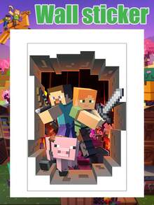 Minecraft Hình dán tường có thể tháo rời Paradoni - Được làm từ chất liệu vinyl có thể tái sử dụng, rất thích hợp để trang trí phòng. Bộ hình dán tường theo chủ đề này được thiết kế tỉ mỉ để bổ sung cho không gian phòng ngủ, cung cấp các giải pháp trang trí sáng tạo và có thể tùy chỉnh. Áp dụng cho bề mặt tường trong nhà. - Nhiều màu - Xem 14