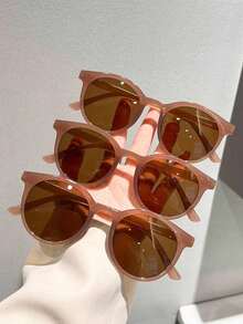 3pcs/Set Vintage Full Frame Round Fashion Glasses, Korean Style - Multicolor - View 8