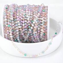 Rantai Stainless Steel Emas 1m dengan Manik Kristal, Cocok untuk Pembuatan Perhiasan Musim Panas, Dapat Digunakan untuk Kalung, Gelang, dan Aksesoris Buatan Sendiri - rantai - View 9