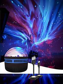 YETHKE投影灯，LED星云效果照明灯具，USB供电，带遥控器，适用于卧室星空投影、夜间照明投影，是情人节、生日派对和卧室家居装饰的理想之选。