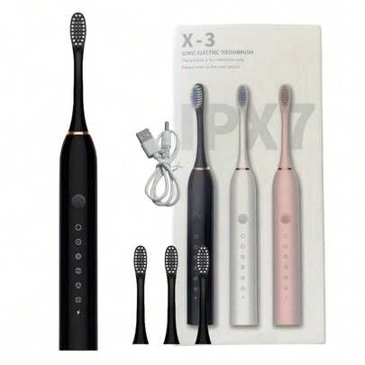 Sound Wave Electric Toothbrush With 6 Modes And Intelligent Timer, Rechargeable USB Oral Care For Men And Women, Including Suitable For Sensitive Gums And Teeth