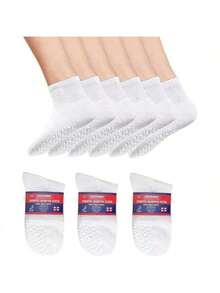 Men's Non-Skid Grip Diabetic Ankle Quarter Socks Non Binding Loose Fit Top 12 Pairs - 白色 - 查看 6