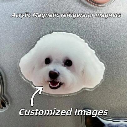 Personlig kylskåpsmagnet med foto av babyansikte, tryckt ansiktsmagnet för frys, present till ett nyfött barn, present till ny pappa, minnesmärke över husdjur