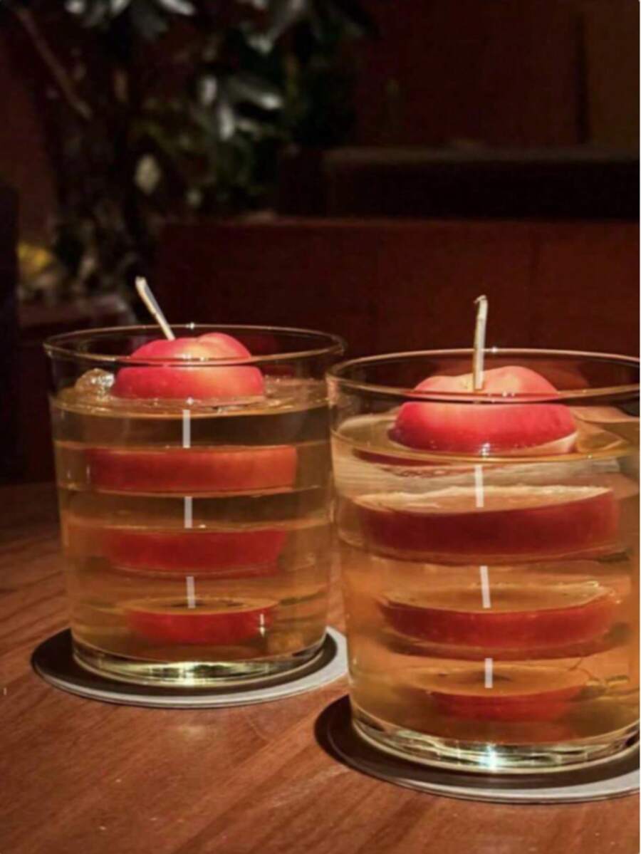 1pc Large Apple Cider Scented Candle, Fragrance Candle, Decorative Candle, Soy Wax Candle, Gift For Best Friend, Gift For Her, Winter Gift, Home Decor Candle - Multicolor - View 1