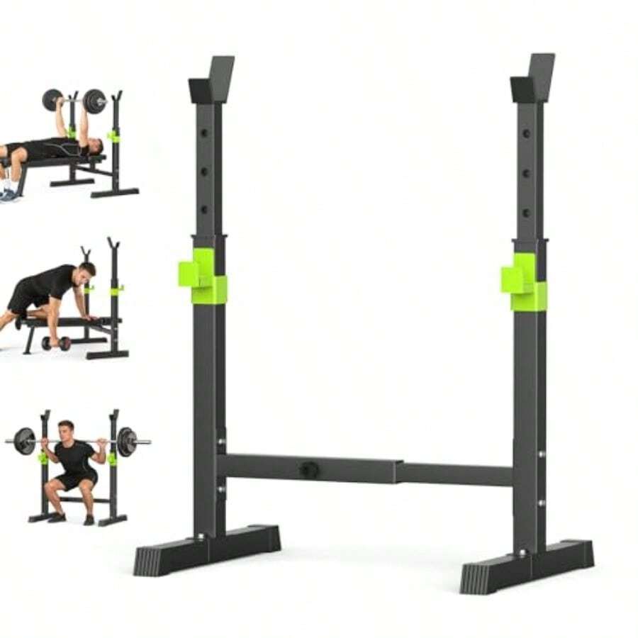 Máquina de press de bancaJNNQI Soporte para Sentadillas Ajustable Soporte de Acero para Fitness Sentadillas y Press de Banca Barra Equipo de Gimna Doméstico Capacidad de Carga 300 KG - como en la foto - Ver 1