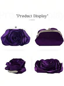 Evening Bag Flower Bride Bag Purse Full Dress Dinner Party Handbag Wedding Clutch Women Evening Purse Lady Clutches Valentines, Exquisite Floral Bag For Women - 紫色 - 查看 7