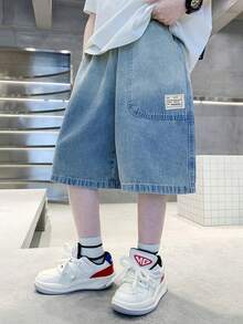 Oversized Loose Fit Denim Shorts For Teenage Boys, Fashion - Black - View 3