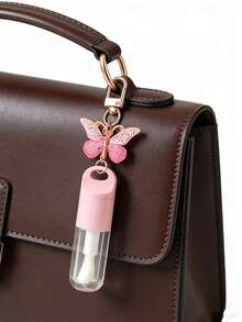 1pc 5ml Transparent Lip Gloss Tube With Butterfly Keychain Pendant,Butterfly Keychain Lip Gloss Refill Bottle,Clear Lip Gloss Tubes With Wand, Lip Oil Dispensing Tube,Portable Lip Gloss Dispenser Bottle Keychain/Bag Charm - Multicolor - View 8
