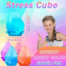 1PC Fidget Toys Stress Cube, Cube Squishies Anxiety Stress Relief, Ice Squishy Stress Cube-Drop Malt Sugar Balls, Fidgets For Classroom Prize Toys,Drop Malt Sugar Balls Relieve Stress, Fidget Silicone Sensory Toys For Autism/ADHD, Sensory Squishies Stress Relief Toys For Gifts - 藍色 - 查看 2