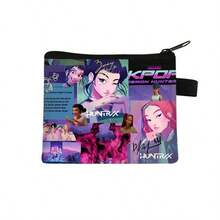 1pc HUNTRX/K-POP Chibi Print Coin Purse, Lightweight & Portable, PU Material, Zipper Closure, Coin/Card Storage, Student Daily/Fan Merchandise Accessory - Multicolor - View 42