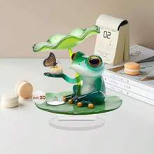 2D Cute Frog Acrylic Healing Desktop Decor Ornament - Multicolor - View 2