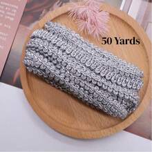 Dây ruy băng vàng lượn sóng dài 5 thước, rộng 0.8cm, phụ kiện trang trí quần áo, ruy băng satin họa tiết lượn sóng ánh kim vàng sang trọng, thích hợp cho trang phục, tiệc tùng, quà tặng, trang trí nhà cửa, Halloween, Giáng sinh, Lễ Tạ ơn và các ngày lễ khác. - Vàng - Xem 9