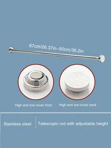 可调节窗帘杆支架 - 无需钻孔、无需钉子安装，节省空间设计，适用于浴室和厨房收纳 - 彩色 - 查看 14