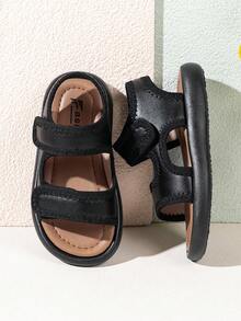 Sandalias de playa de dedo abierto para niños, sandalias casuales de suela blanda antideslizante para niños, sandalias de suela blanda para caminar para niñas pequeñas - Negro - Ver 4