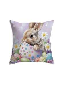 1/4 st örngott med blommönster påskhare och ägg | Festliga dekorativa kuddfodral, polyester, lämpliga för vardagsrum, soffa, veranda, utomhus - maskintvättbara - Multifärgad - Visa 11