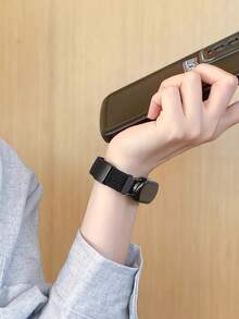 Woven Nylon Magnetic Clasp Strap For Xiaomi Mi Band 10/9/8, NFC Version Compatible, Adjustable Length, Skin-Friendly Soft & Breathable, Fashionable Unisex Replacement Wristband For Smart Fitness Tracker - Multicolor - View 9