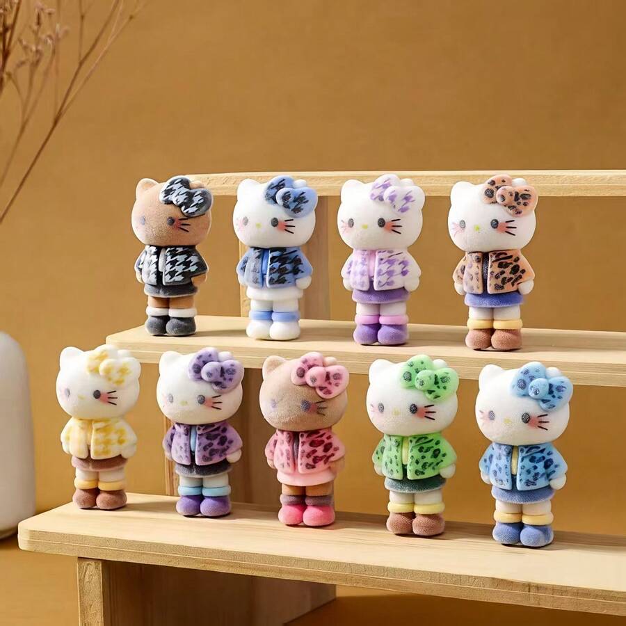 SANRIO 1/2/5个装 植绒长腿Hello Kitty可爱迷你豆豆，DIY树脂首饰配件和汽车装饰品 - 彩色 - 查看 1
