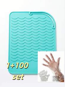 1 件装硅胶隔热垫 - 二合一直板夹和卷发棒收纳袋 - 美发工具旅行包 - 保护表面免受热损伤（黑色）