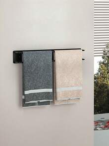 Wall-Mounted Iron Towel Rack With Shelves, Space-Saving Towel Organizer For Small Bathrooms - Multicolor - View 6