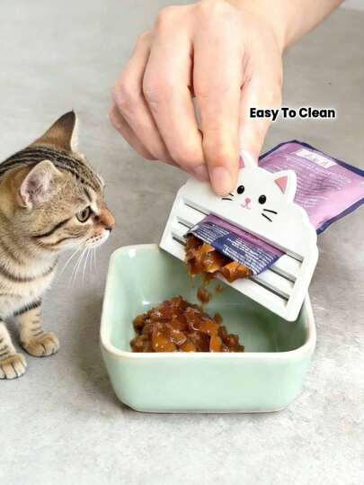 Katzenfutter-Quetscher - Effizient Katzenfutter aus der Tüte pressen, maximale Nutzung des restlichen Inhalts und keine Verschwendung. Geeignet für Katzenbesitzer, die sauberes Füttern und einfache Bedienung schätzen. Dieser Quetscher ist sehr geeignet für Katzenfutterbeutel, leicht zu reinigen und hält immer Hygiene.