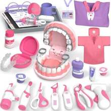 Lehoo Castle Doctor Kit For Toddlers 3-5, Kids Dentist Play Set, Toys For 4+ Year Old Girls Boys, Pretend Play For Toddlers 2-4, Kids Doctor Playset, Medical Kits For Boys 3+(Pink) - Multicolor - View 2