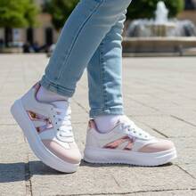 Girls' School Casual Sneakers With High Sole, Platform, Original Air Style, Comfortable, Lightweight, Soft Shoes For Kids - 粉紅兒童運動鞋 - 查看 4