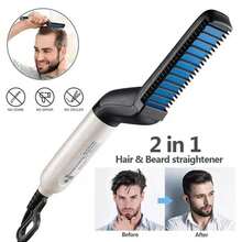 Portable Men's Hair And Beard Straightening Iron With Integrated Comb – Compact, Dual Voltage For Daily Use, Travel, And Convenient Touch-Ups - Safety Razor - View 12