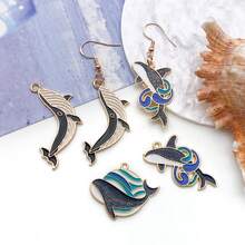 5/6件装珐琅混合海鲸鱼吊坠，用于制作项链、手链、耳环等珠宝，散装DIY工艺品 - 鯨魚 - 查看 9