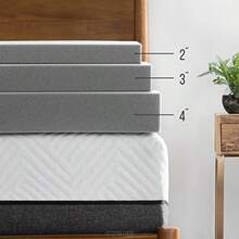 colchónLucid - Colcon de Memory m con Infusion de Carbon de Bau - Soecolcon Ventilado de 5  - Topper para Colcon Refreste - Suave y Acolcada - Alia Puntos de Presion - Matrimonialmattress - Bambú - Ver 4