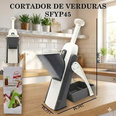 Rebanadora Mandolina, Cortador de Verduras con Bandeja de Recolección, Gadget de Cocina Fácil de Usar
