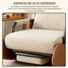 Silla Mecedora Moderno Diseño Ergonómico Con Ajustable Respaldo - Ideal Para Sala Y Recámara - Beis - Ver 7