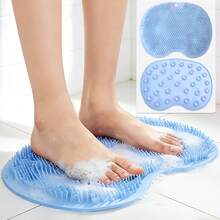 Shower Foot Scrubber Mat Back Washer Back Exfoliating Bath Wash Pad Wall Mounted Slip Suction Cups Foot Scrubber For Use In Shower Cups Foot Cleaner For Men And Women - 1 - 查看 1