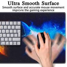1pc Extra Large Professional Mouse Pad, Ice And Fire Binary Star System Computer Gaming Mouse Pad, Super Sized Gaming Desk Mat, Suitable For Computer Mouse, Durable Non-Slip Natural Rubber Base, Applicable For Office, Computer, Keyboard, Laptop And Home Desk - Multicolor - View 7