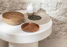 Round Wicker Basket - Decorative Bowl - Storage Basket - Fruit Bowl - Decorative Woven Basket - Natural Color - 26 Cm - 棕色 - 查看 6
