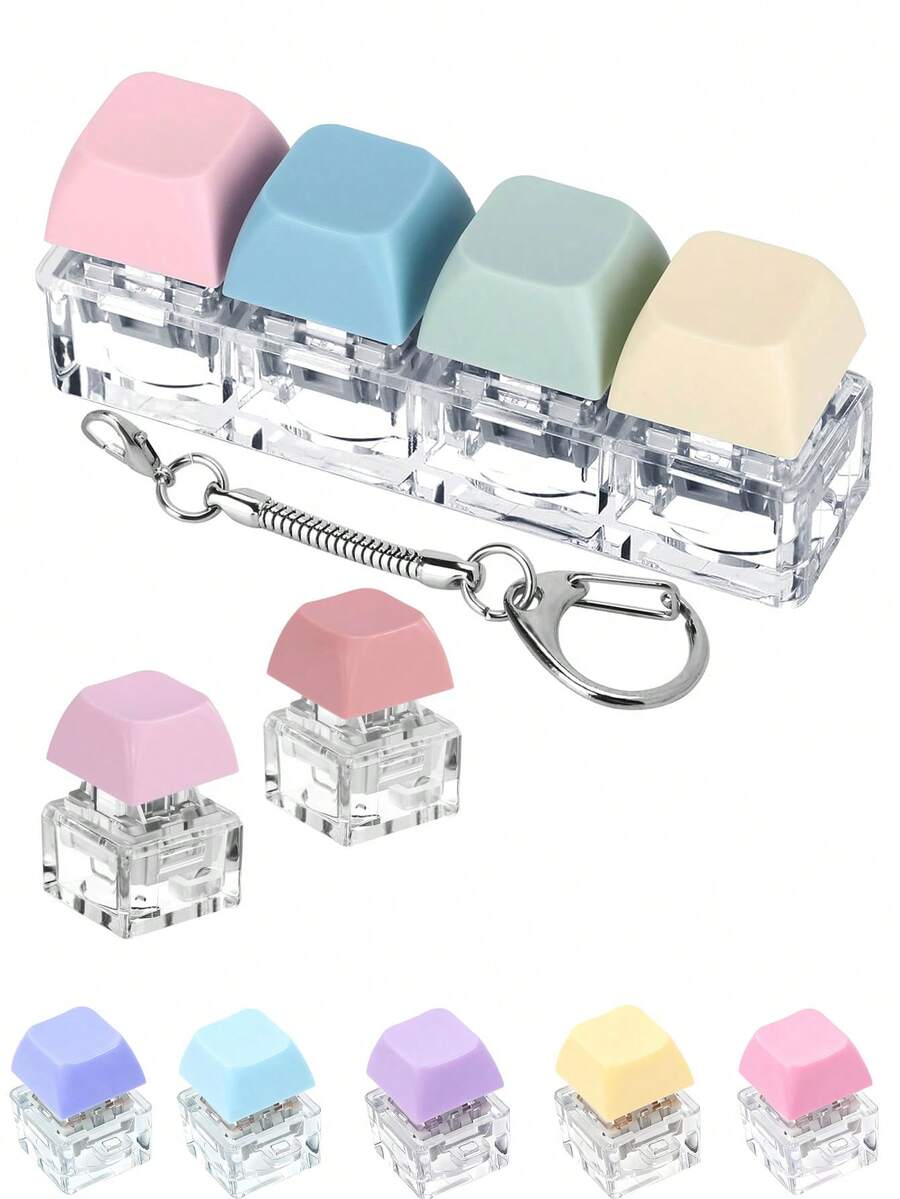Keyboard Stress-Relieving Toy, 4-In-1 Keyboard Stress-Relieving Keychain, Keyboard Stress-Relieving Button Finger Rattle Toy, Stress-Relieving Gift, Button Stress-Relieving Gift, Incredible Birthday Gift, Party Small Gift