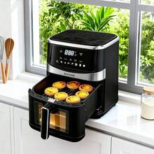 HanTai Air Fryer – 5.28QT Airfryer For Quick & Easy Meals In Minutes, Features Hi-Fry Technology For Extra Crisp, Touchscreen Controls With 8 Presets, Nonstick & Dishwasher Basket - US B Type Plug(110-127V) - View 6