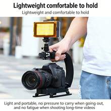High-Performance U/C Type Handheld Video Stabilizer Kit (With Microphone + Phone Clip) Compatible With DSLR Cameras And Mobile Phones For Video Shooting And Live Streaming. - Black - View 3