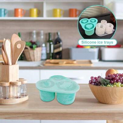 1 pieza Molde de cubitos de hielo con forma de corazón, Molde de cubitos de hielo con forma de corazón - Molde de hielo lindo para el congelador - Molde de cubitos de hielo con forma de amor fácil de quitar con tapa para caramelos, té helado, whisky, café, bebidas