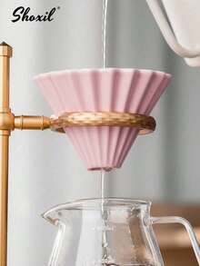 shoxil 1 pièce Tasse filtre à café en céramique, tasse filtre à café verseur fait main, accessoire à café permanent - Tasse filtrante en origami - Voir 6
