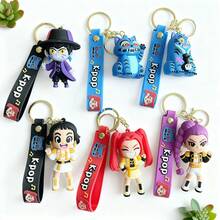 1pc New Electroplated Keychain, KPOP Girl Group Witch Girl Keychain, Cartoon Doll Bag Charm Cartoon Keychain Small Gift - Multicolor - View 12