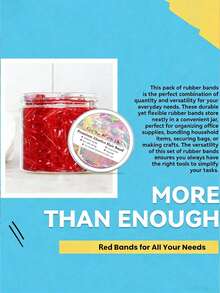 500/1500/3000pcs Red Elastic Hair Ties - Small Size Rubber Bands For Girls, Non-Damaging, Suitable For Fine To Medium Hair Texture Ponytail - Red - View 2