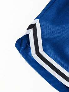 1pc Tween Girls Loose Casual Solid Color Breathable Athletic Bermuda Shorts, Summer - Blue - View 7