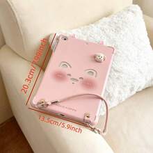 Cute Pink Dog Compatible With IPad Pro 13 Inch Tablet Soft Case, With Beads, Ear Chain Strap Suitable For IPad Air, IPad Air 11-Inch M3 M2, Apple IPad Mini 1/2/3/4/5/6/7/8, 2021/2019/2022/2024 Models - Pink - View 18
