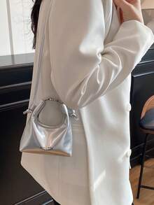 Niche Design Women's Shoulder Bag, 2026 New Fashion One Shoulder Crossbody Bag, High-End Ladies Handbag - Silver - View 2